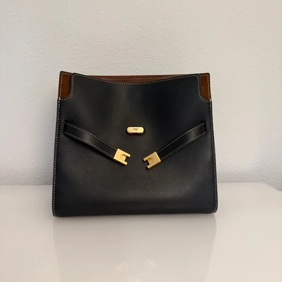 Tory Burch Small Lee Radziwill Double Bag Black (Read Description) - Picture 2 of 16